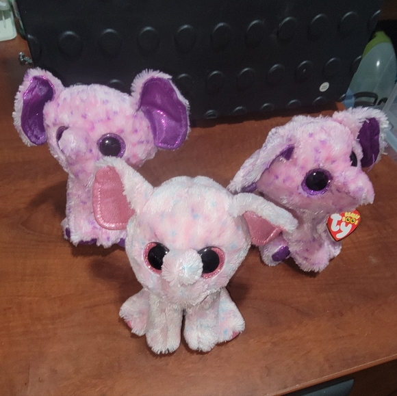3 Elephant Beanie Boo Bundle - Picture 3 of 6
